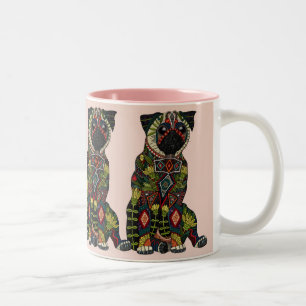 Taza Bicolor pug love rosink