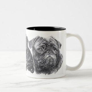 Taza Bicolor Pug negro