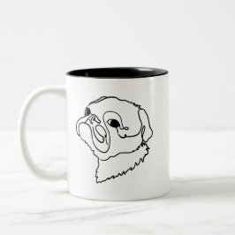 Taza Bicolor Pug personalizable