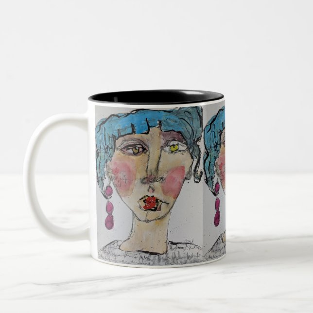 Taza Bicolor Punk azul 11oz Mug (Izquierda)