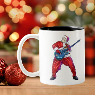 Taza Bicolor Punk de rock de Santa Claus