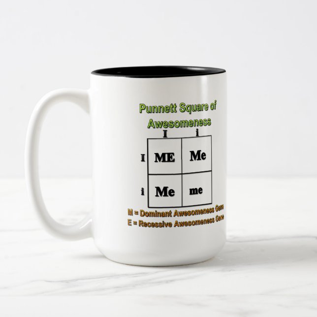 Taza Bicolor Punnett Square of Awesomeness 2Tone Coffee Mug (Izquierda)