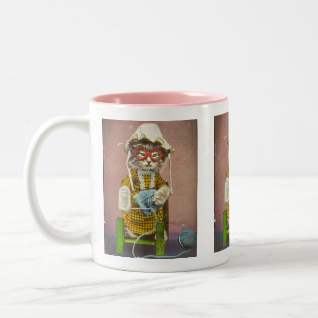 Taza Bicolor Punto de gato de la abuela (Izquierda)