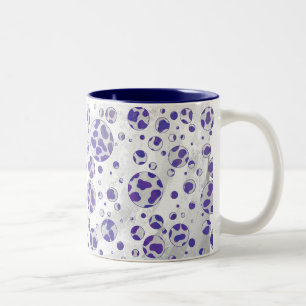 Taza Bicolor Punto de Polka blanco y púrpura dálmata