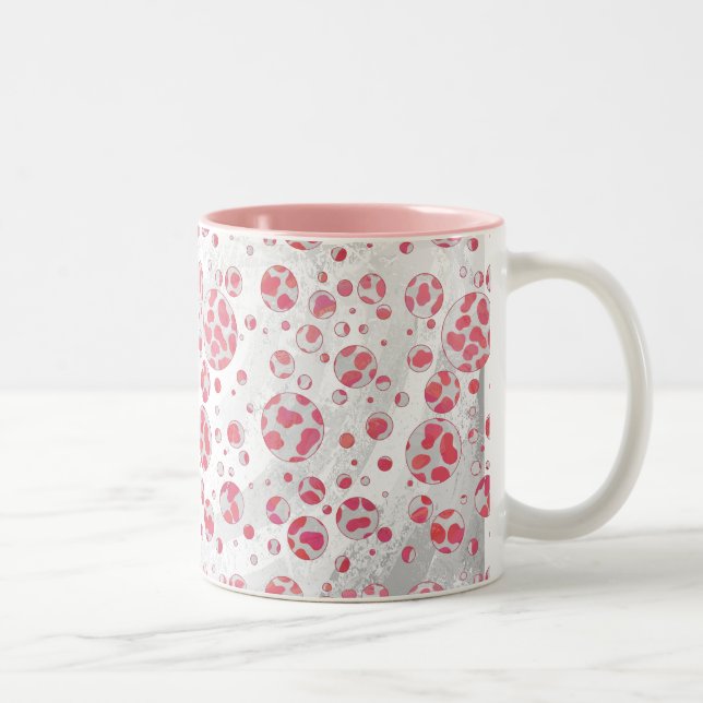 Taza Bicolor Punto Polka Dalmatia rosa y blanco (Derecha)