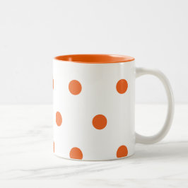 Taza Bicolor Puntos anaranjados