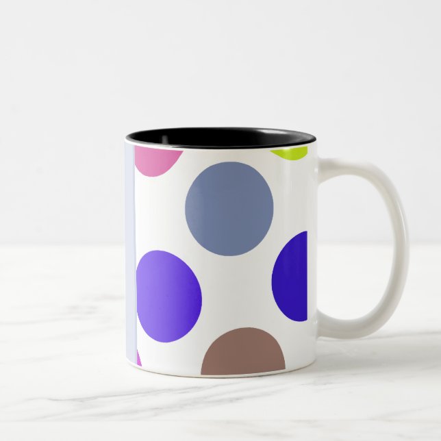 Taza Bicolor Puntos De Color Azul Y Marrón (Derecha)