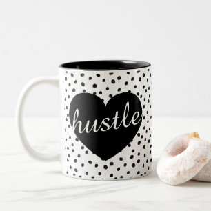 Taza Bicolor Puntos de dálmata con corazón de esfuerzo