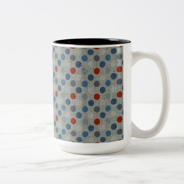 Taza Bicolor Puntos de línea náutica (Derecha)