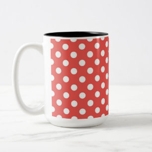 Taza Bicolor Puntos de Polka Rojo y Blanco
