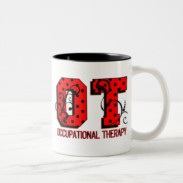 Taza Bicolor Puntos de Polka Rojo y Negro (Derecha)