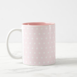 Taza Bicolor Puntos de Polka Rosa