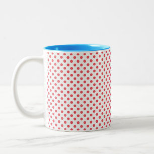 Taza Bicolor Puntos de polka rosa coral por Shirley Taylor