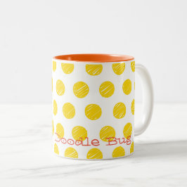 Taza Bicolor Puntos dibujados a mano Nombre personalizado Naran