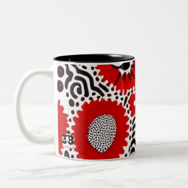 Taza Bicolor Puntos rojos y negros (Izquierda)