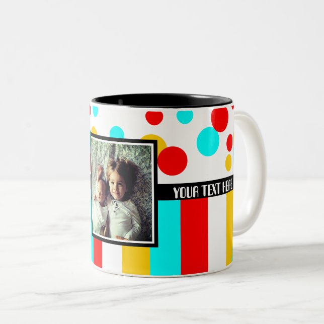 Taza Bicolor Puntos y rayas de la foto (Anverso derecho)