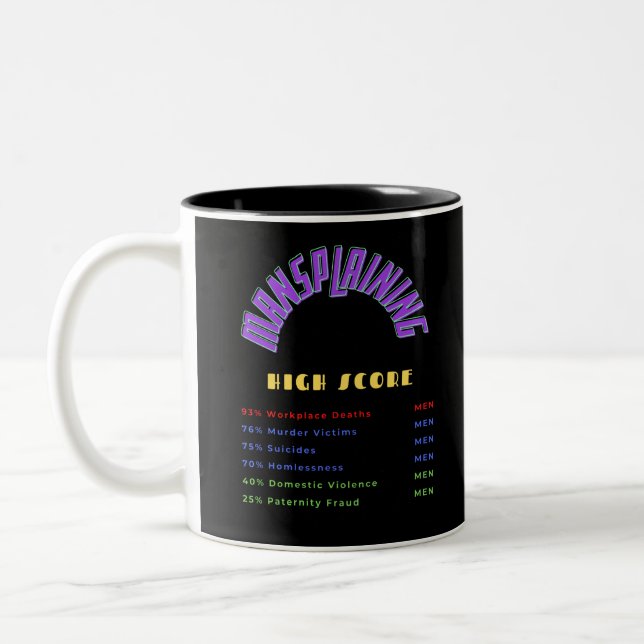Taza Bicolor Puntuación alta de MANSPLAINING (Izquierda)
