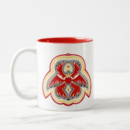 Taza Bicolor Pura Energía Angélica Gráfica Ondulante