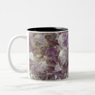 Taza Bicolor Purple Amethyst Crystal Stone Art Mug