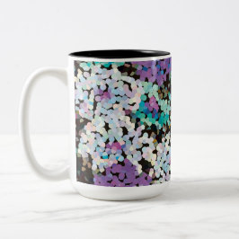 Taza Bicolor Purple Crystal Floral Blooms
