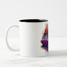 Taza Bicolor Purple Muscle Car Mug
