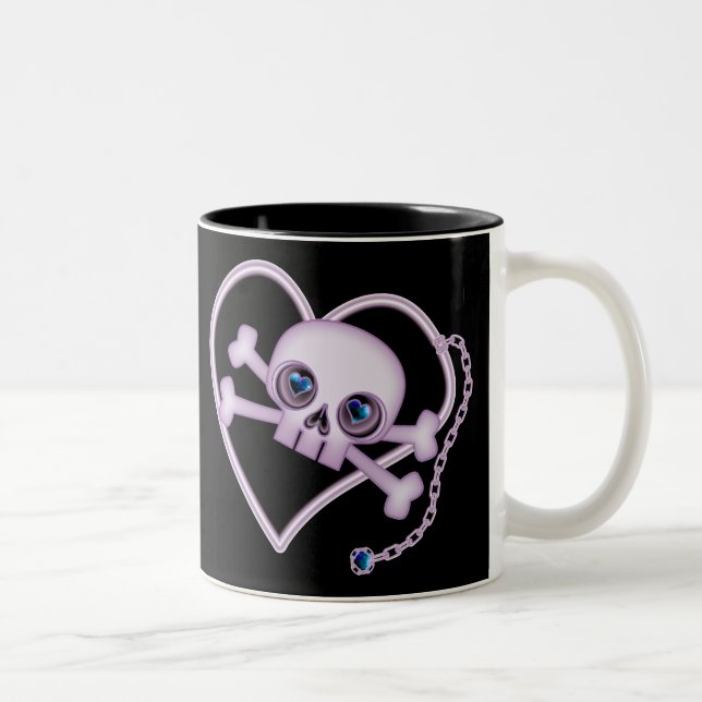 Taza Bicolor Purple Neon Skull (Derecha)