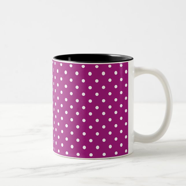 Taza Bicolor Purple Polka Dot Pattern (Derecha)