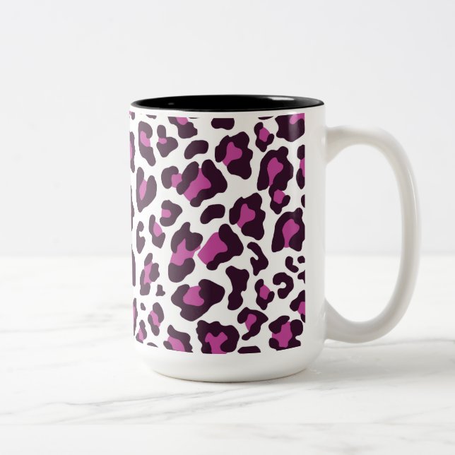 Taza Bicolor Púrpura de impresión de leopardo (Derecha)