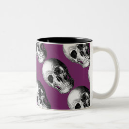Taza Bicolor Púrpura del patrón de repetición del cráneo