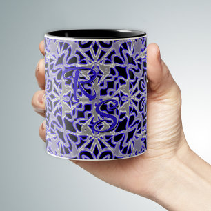 Taza Bicolor Púrpura y plata giratoria