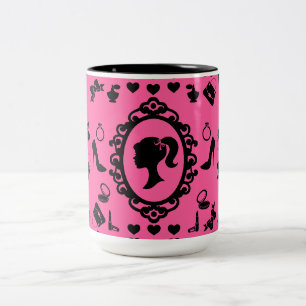 Taza Bicolor Purpurina Doll Birthday Pink Glam Fashion