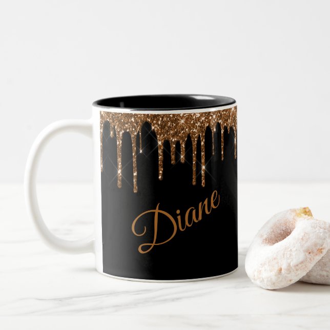Taza Bicolor Purpurina Drip Mug (Con donut)