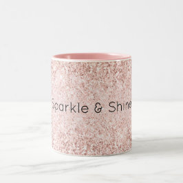 Taza Bicolor Purpurina Glitz de oro rosado de Rubor