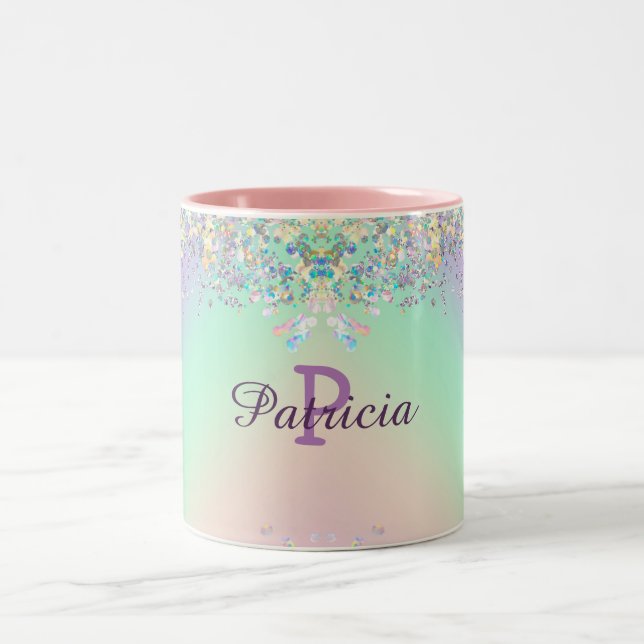 Taza Bicolor Purpurina Holográfico de Unicorn (Centro)