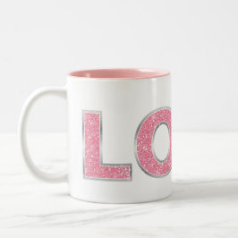 Taza Bicolor Purpurina Rosa de Amor