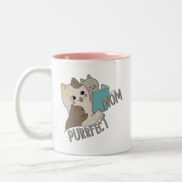 Taza Bicolor Purrfect Mom Coffee Mug