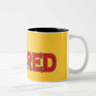 Taza Bicolor Puse el cansado en camiseta divertida jubilada del