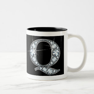 Taza Bicolor "Q" Sonda de diamantes en negro