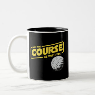 Taza Bicolor Que El Campo Esté Contigo Divertido Golf Golfing