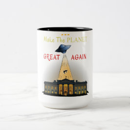 Taza Bicolor ¡Que El Planeta Sea Grande De Nuevo! Tee de secues