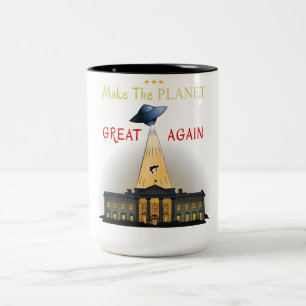 Taza Bicolor ¡Que El Planeta Sea Grande De Nuevo! Tee de secues