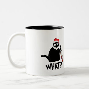 Taza Bicolor ¿Qué gracioso gato negro de Santa Murderous qué