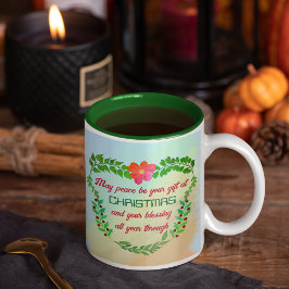 TAZA BICOLOR QUE LA PAZ SEA TU REGALO A LOS NAVIDADES