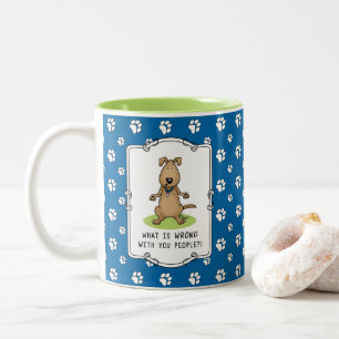 Taza Bicolor ¿Qué les pasa a ustedes? Perro gracioso