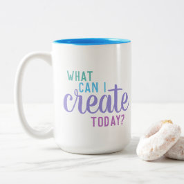 Taza Bicolor "¿Qué puedo crear hoy?" Mug de artista