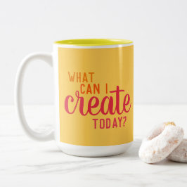 Taza Bicolor "¿Qué puedo crear hoy?" Mug de artista