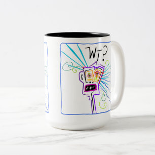 Taza Bicolor ¿QUÉ? ¿¿QUÉ?? EMOJI Meemogie