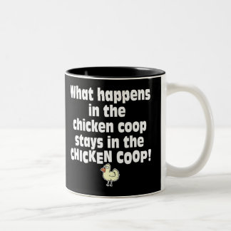 Taza Bicolor Qué sucede en el gallinero de pollo