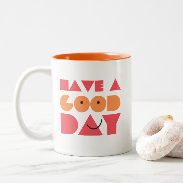 Taza Bicolor Que tengas un buen día (Con donut)