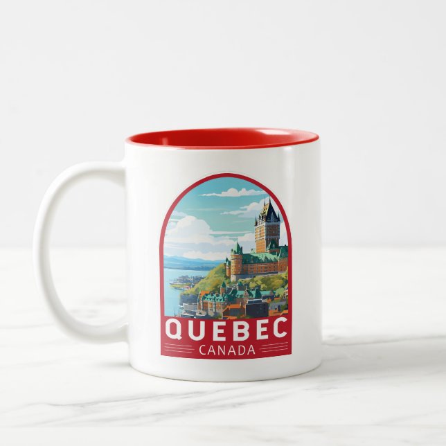 Taza Bicolor Quebec Canadá Viaje de arte (Izquierda)